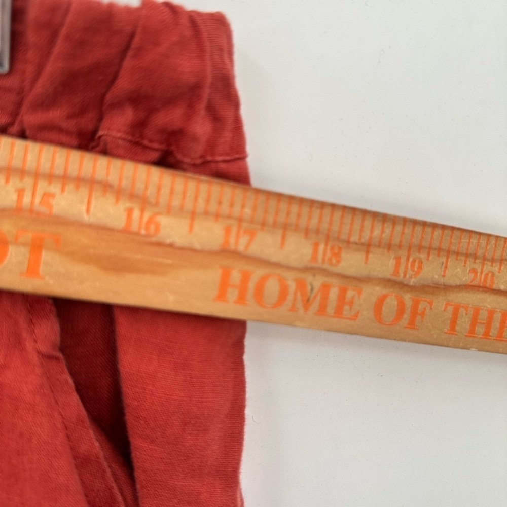 4OUR DREAMERS Linen wide leg burnt orange pull on woman Lagonlook boho capri L - Picture 9 of 14